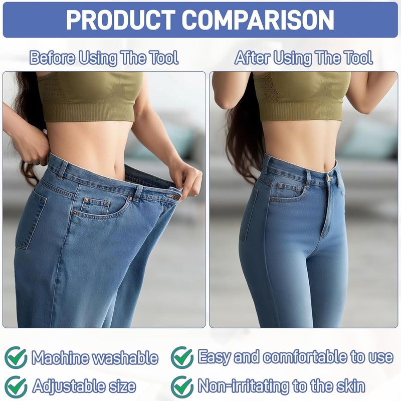 Vidroxin 10Pcs Pant Waist Tightener Kit, Waist Tightener for Pants Women Men, Jeans Button Tightener Tool with 20 Buttons - Image 4